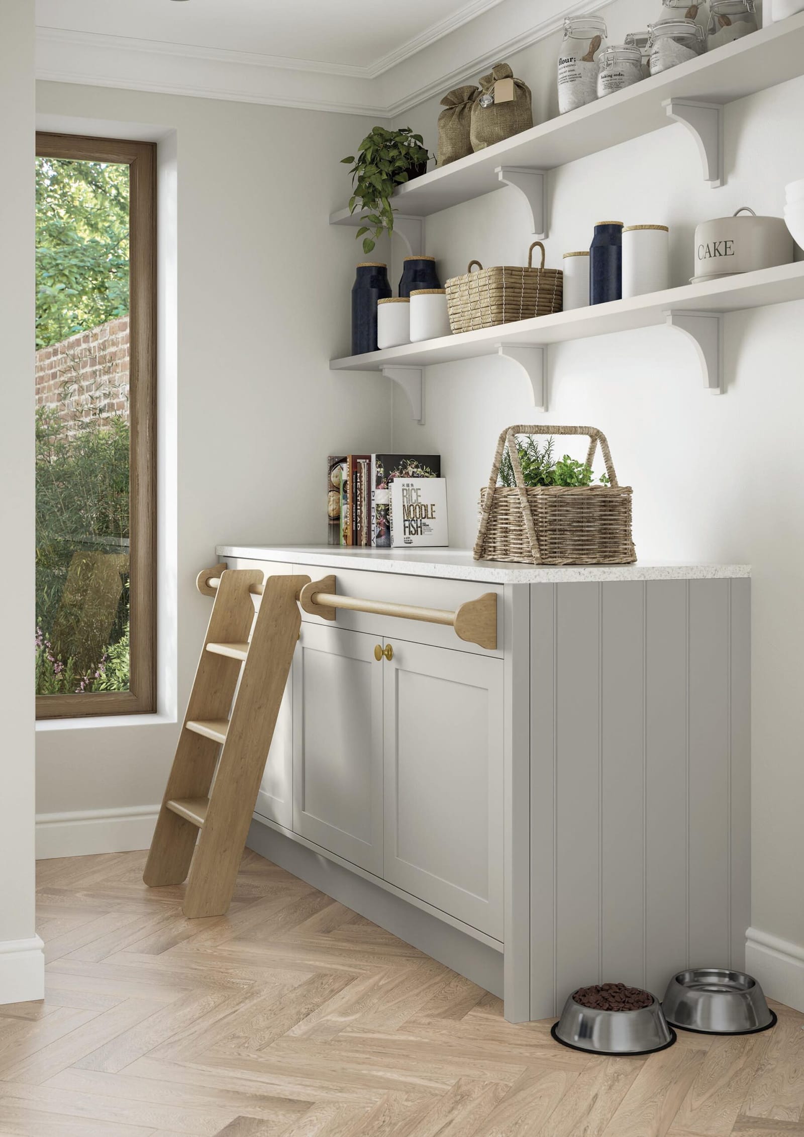 Contemporary Marine & Light Grey kitchen