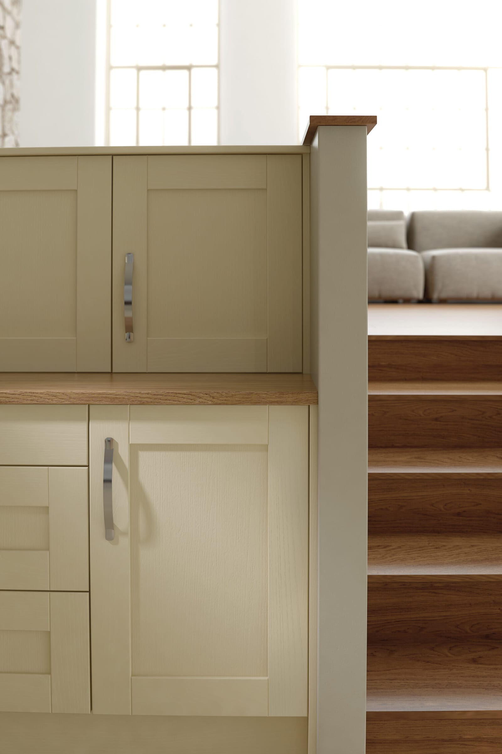 Ivory kitchen with island seating
